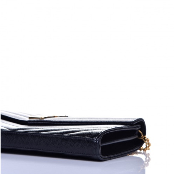 Grain De Poudre Matelasse Chevron Monogram Chain Wallet - Picture 5 of 12